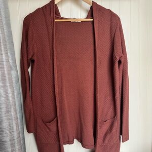 Maurices Open-Front Cardigan in Rust Brown